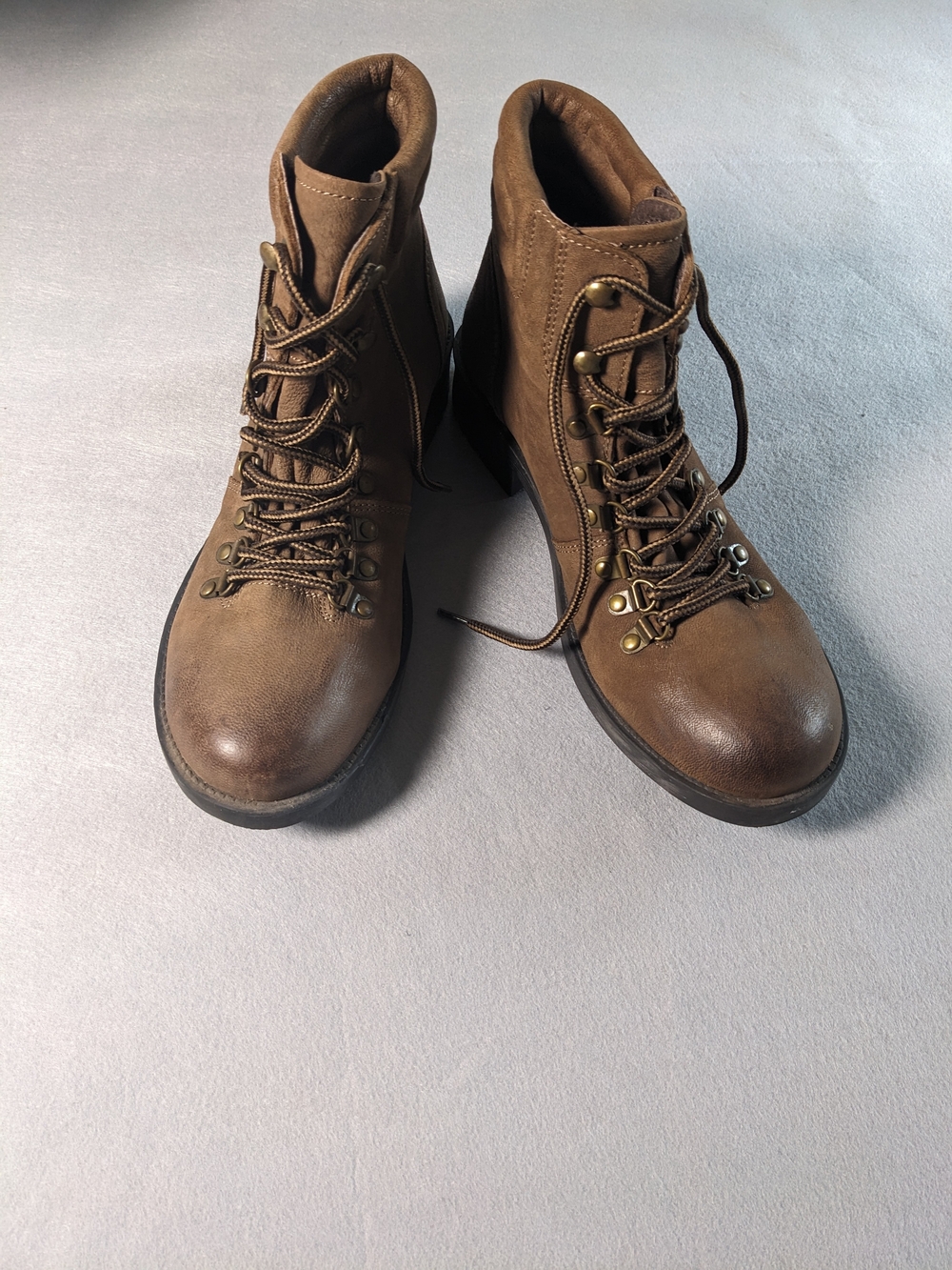 MIA Brown Lace-Up Combat Boots